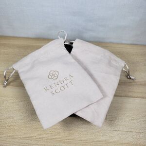Kendra Scott Lot of 2 Soft Grey Cinch Jewelry Dust Bags